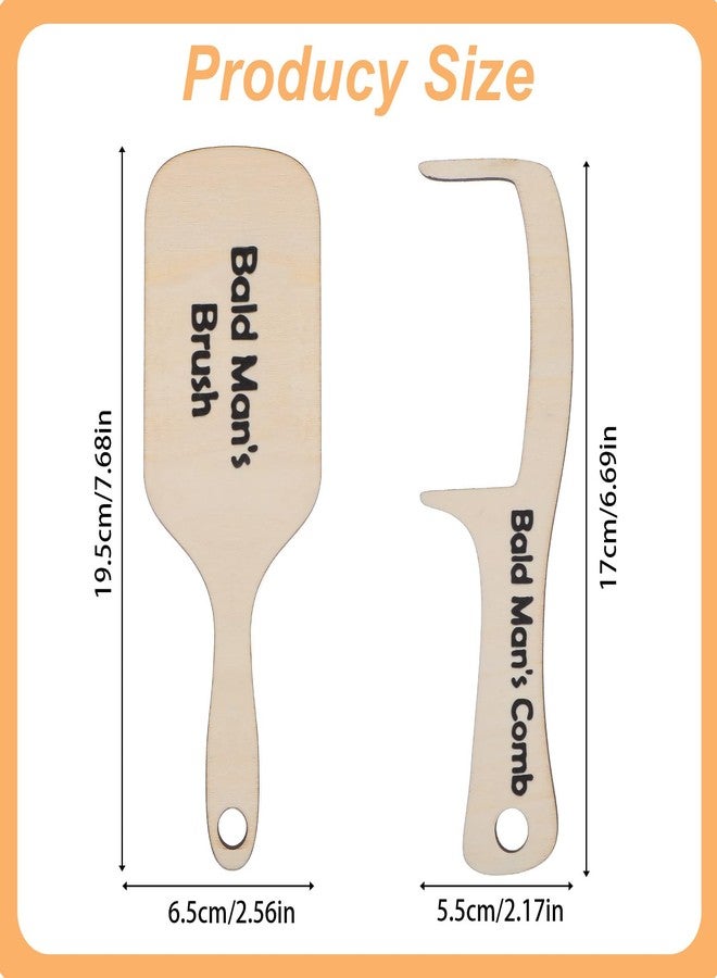 DOPENSPI 2PCS Funny Bald Man's Comb and Brush, Wooden Hairless Combing for Bald Men Grooming Tool Toothless Brush Comb Hair Loss Joke Novelty Gag Gifts for Men - Image 4
